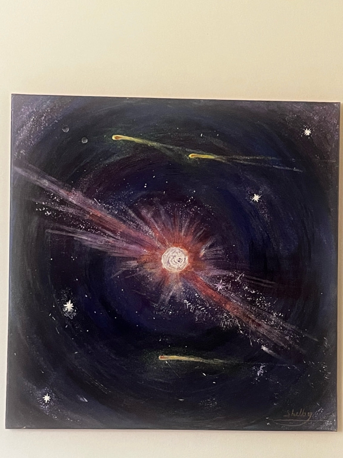 Explosion Stellaire” – Tableau original en acrylique | Studio Cozy