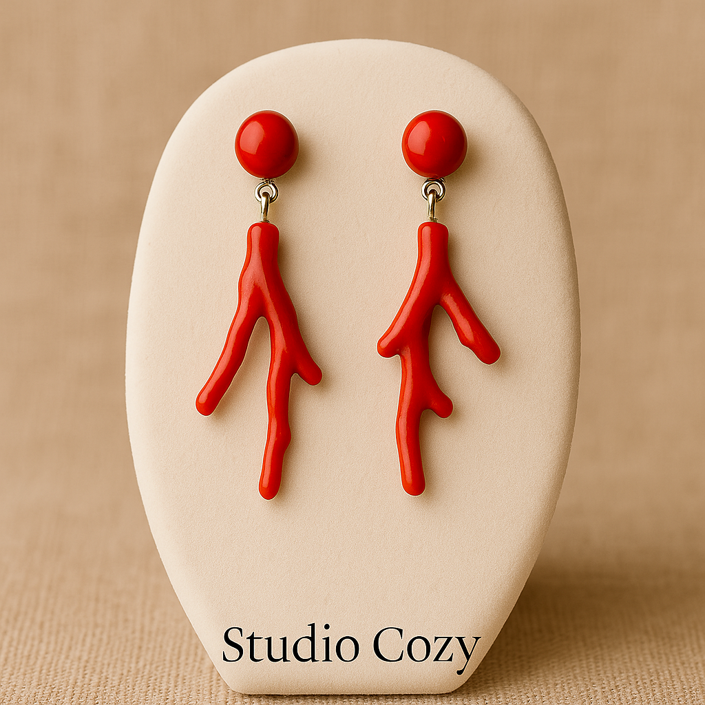 Boucles Rayon de Corail – Perles de corail naturel
