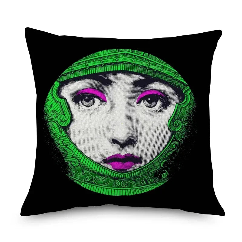Housse de Coussin Papillon Vert & Fleur Blanche – Style Frais Déco Chambre & Salon