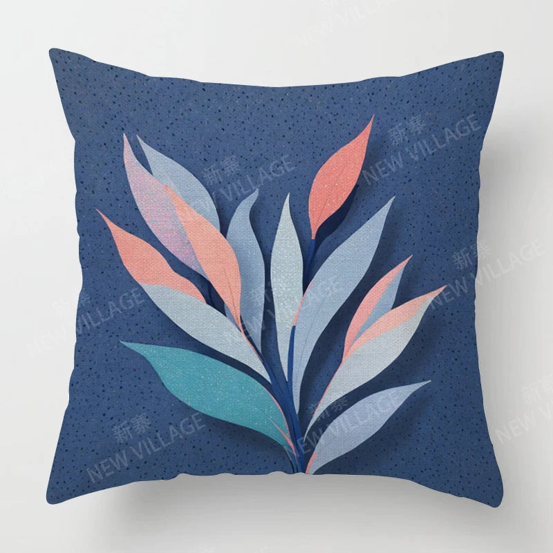 Housse de Coussin Papillon Vert & Fleur Blanche – Style Frais Déco Chambre & Salon