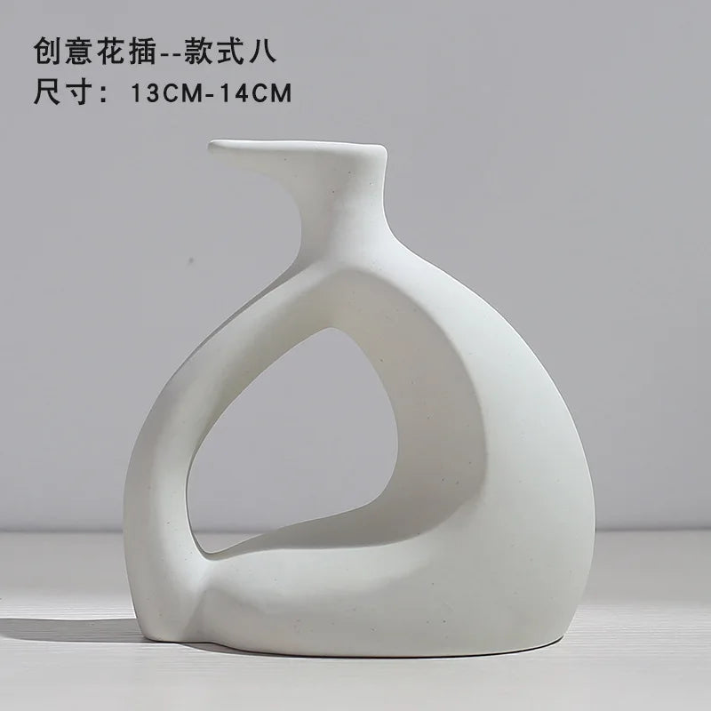 Vase en céramique moderne – Style nordique pour fleurs séchées et décoration de maison