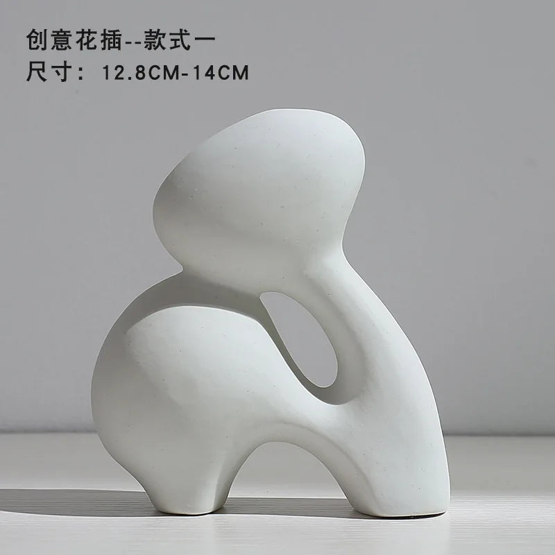 Vase en céramique moderne – Style nordique pour fleurs séchées et décoration de maison