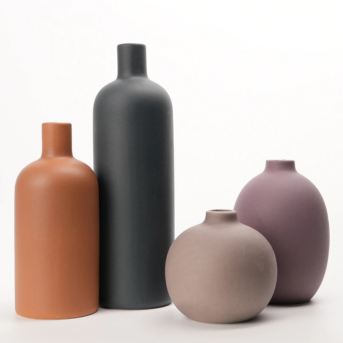 Lot de vases en céramique neutre – Décoration rustique et bohème pour salon, table et intérieur