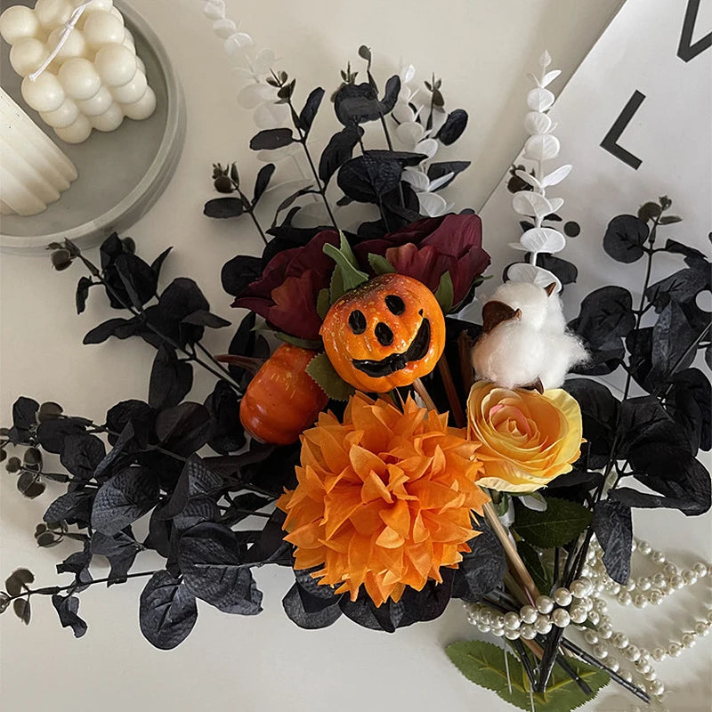Bouquet d’Eucalyptus Noir Artificiel 34 cm – Décoration Élégante pour Maison, Bureau ou Événement