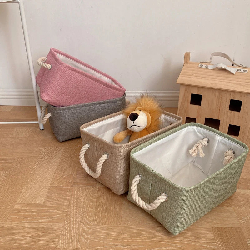 Panier de Rangement Pliable en Lin – Organisateur Maison & Dressing