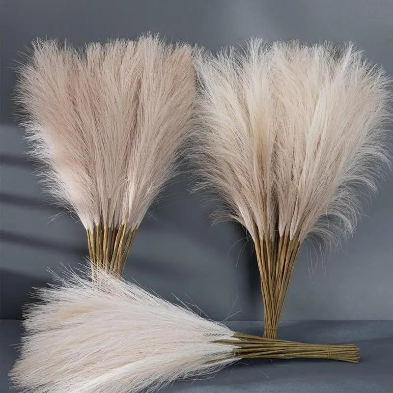 Herbe de Pampa Artificielle Beige – Bouquet Fluffy Décoratif pour Vase ou Intérieur