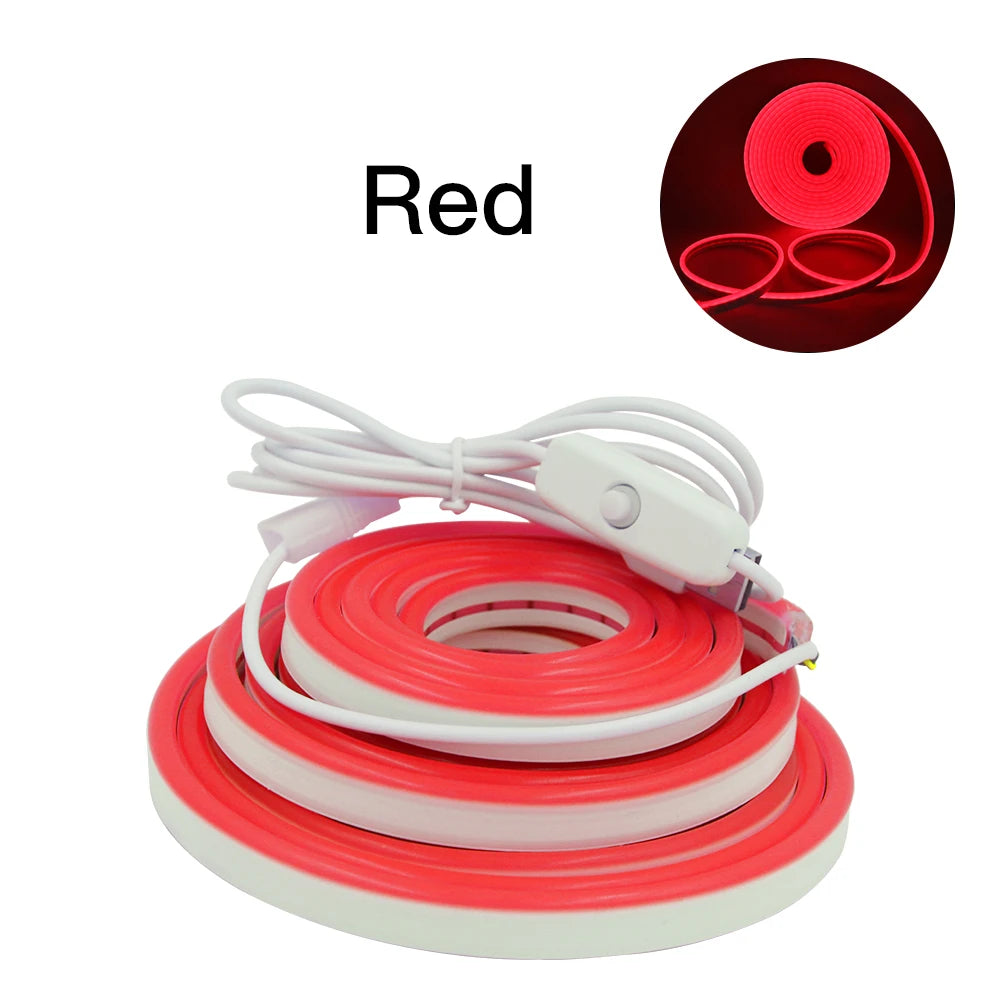 Bande LED Néon USB Étanche – Multicolore, Flexible, 5V, 120 LED/m