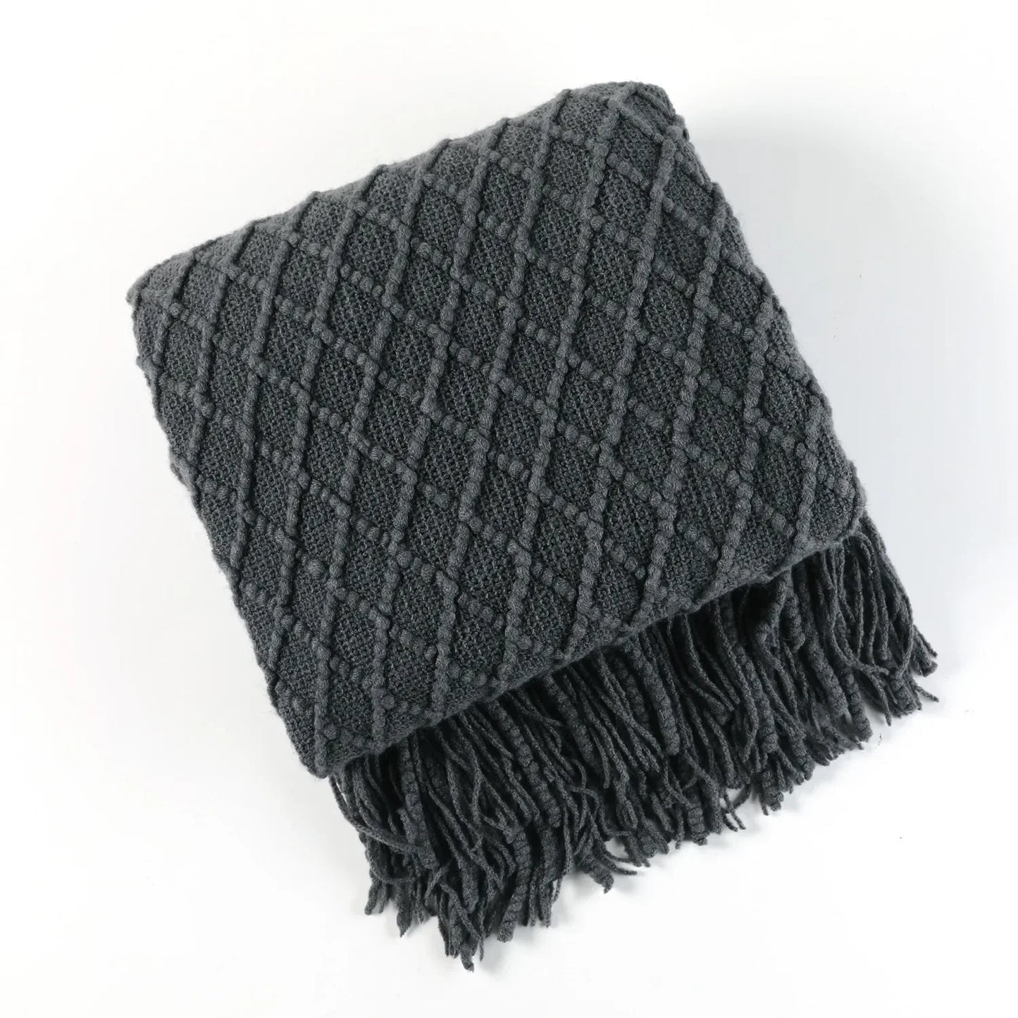 Couverture Tricotée Unie – Plaid Doux et Lavable en Machine