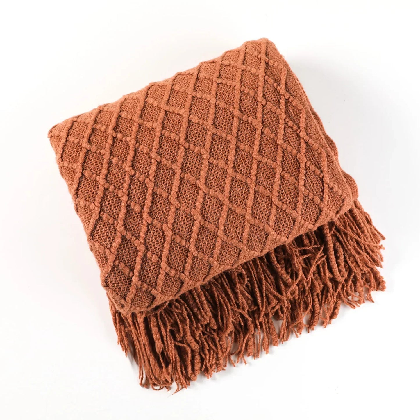 Couverture Tricotée Unie – Plaid Doux et Lavable en Machine