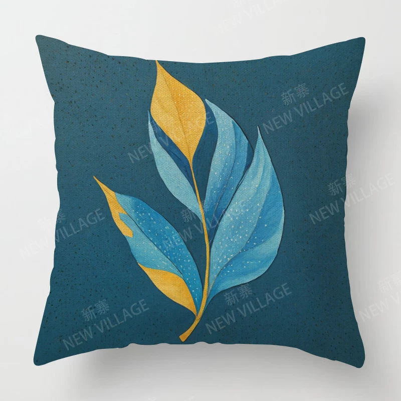 Housse de Coussin Papillon Vert & Fleur Blanche – Style Frais Déco Chambre & Salon