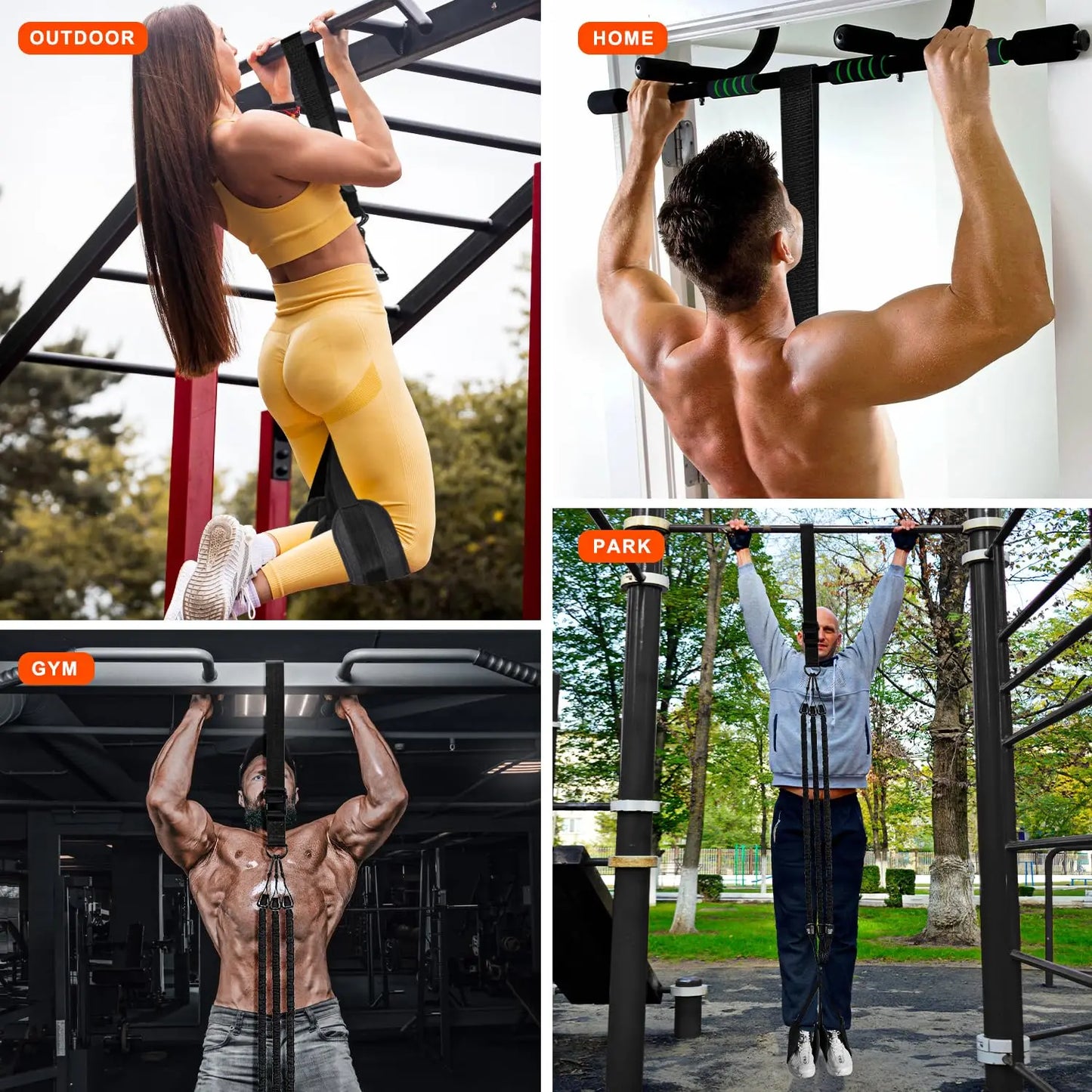 Sangles d’assistance pour tractions – 75 à 300 lbs, entraînement fitness & musculation