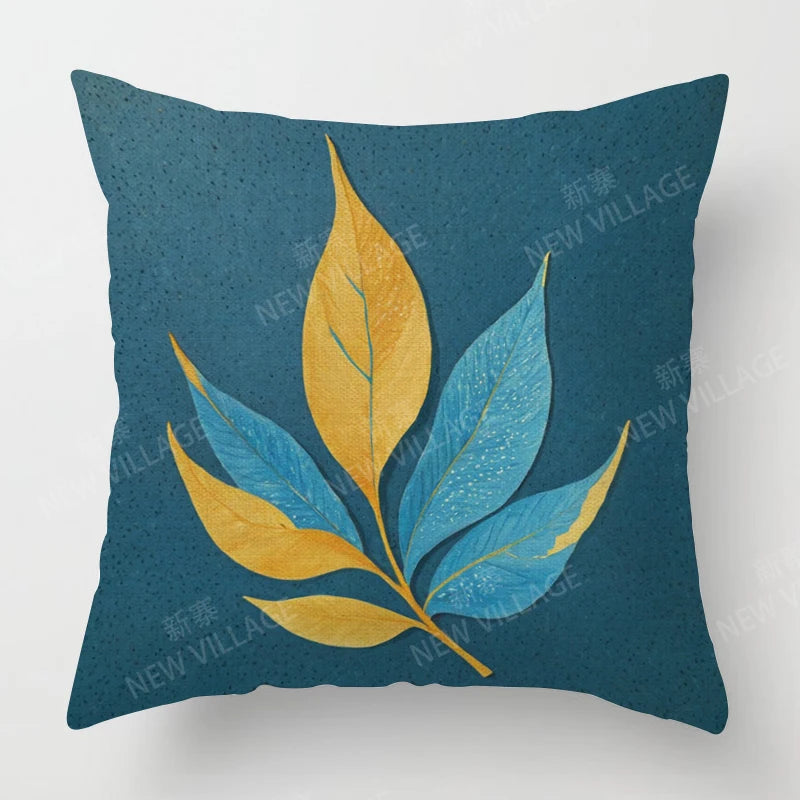 Housse de Coussin Papillon Vert & Fleur Blanche – Style Frais Déco Chambre & Salon
