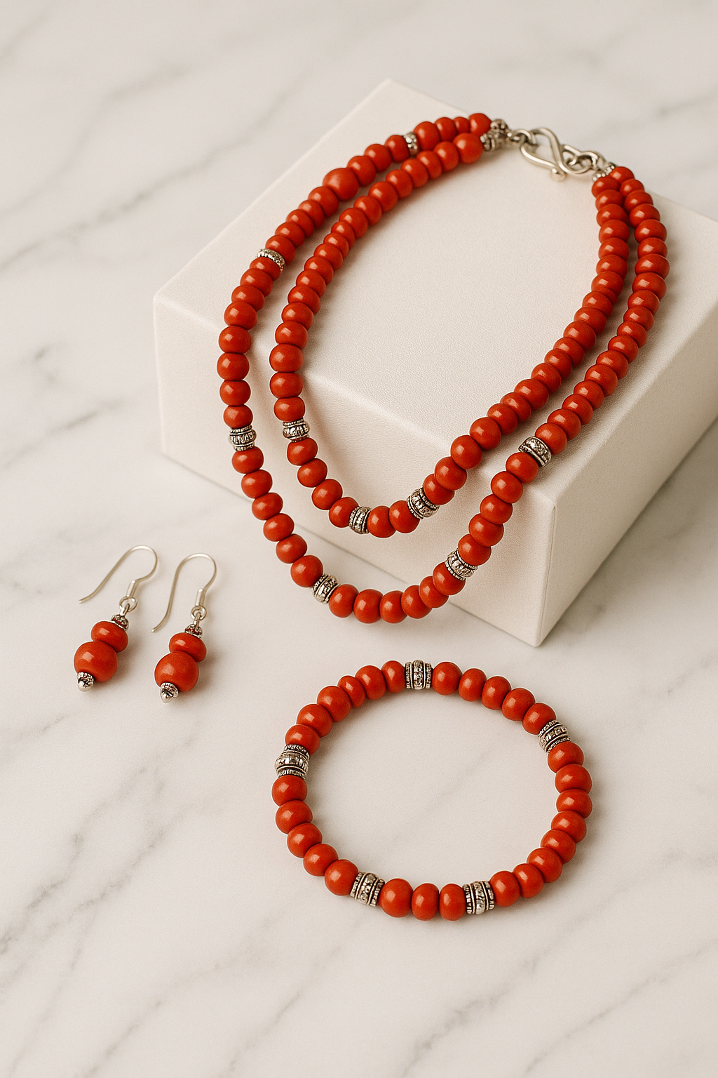Collier Riviera Intemporel – Perles de corail naturel