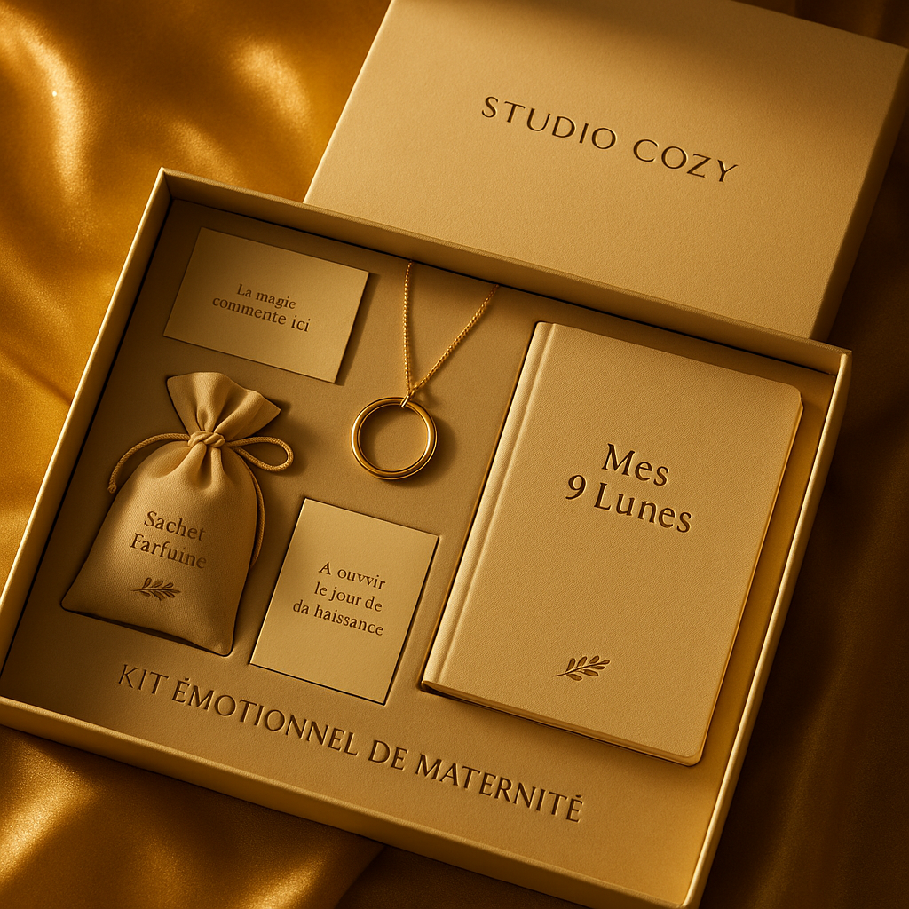 Coffret Émotionnel de Naissance – Premier Souffle | Studio Cozy