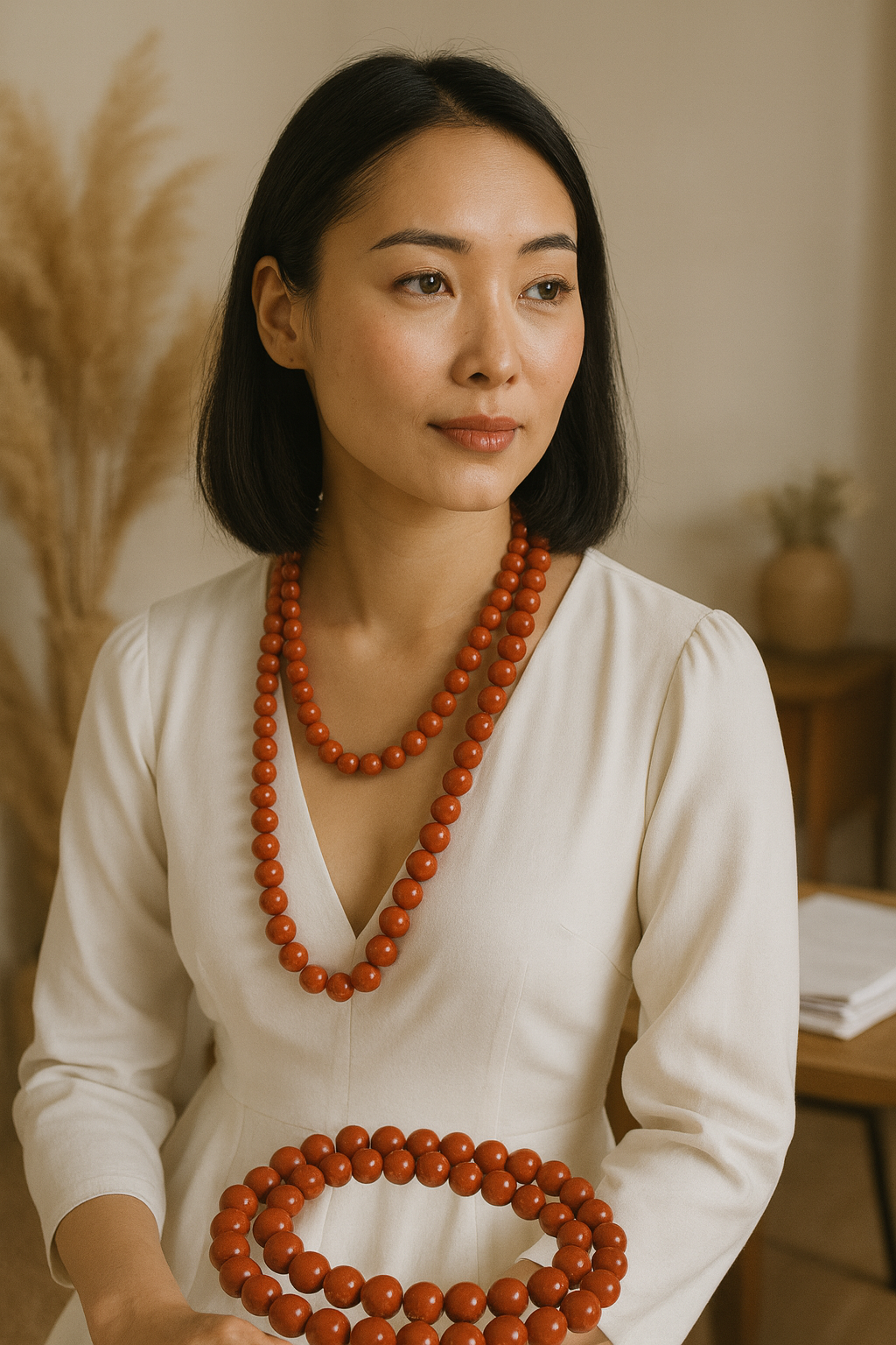 Collier Riviera Intemporel – Perles de corail naturel