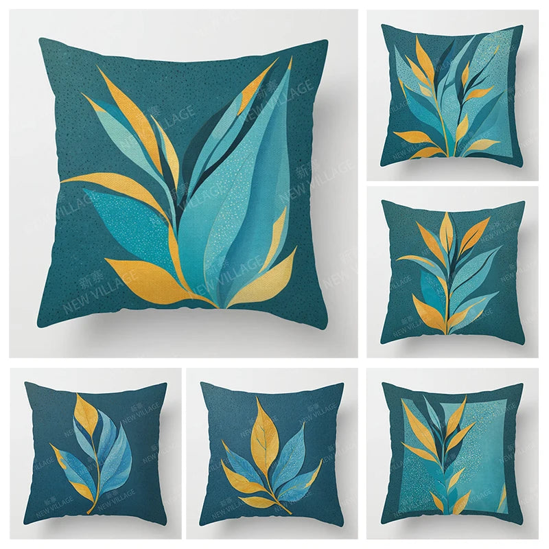 Housse de Coussin Papillon Vert & Fleur Blanche – Style Frais Déco Chambre & Salon