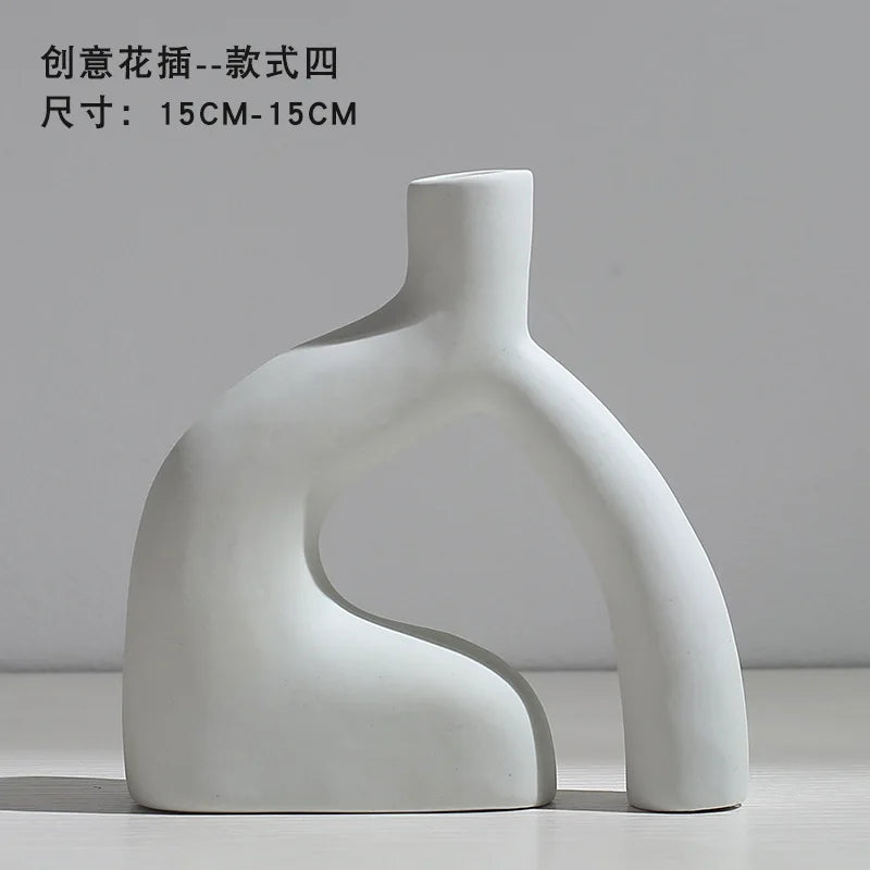 Vase en céramique moderne – Style nordique pour fleurs séchées et décoration de maison