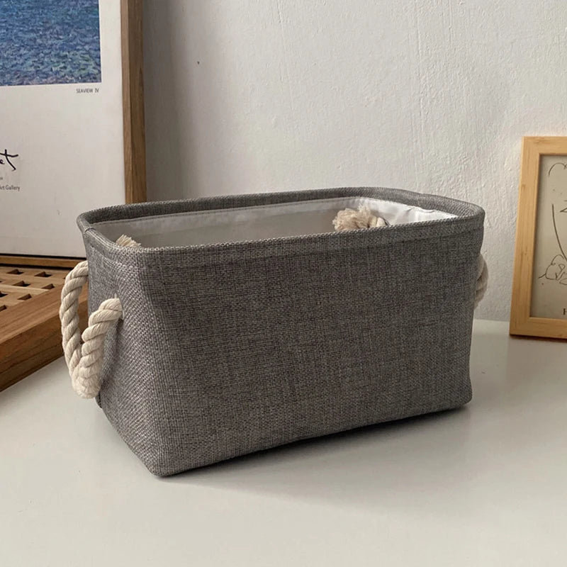 Panier de Rangement Pliable en Lin – Organisateur Maison & Dressing