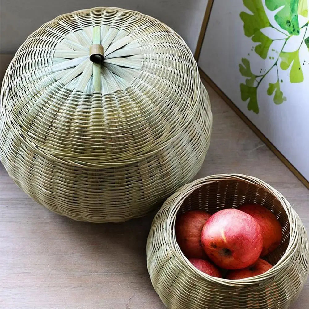 Lot de Boîtes Rondes en Rotin avec Couvercle – Rangement & Décoration Naturelle