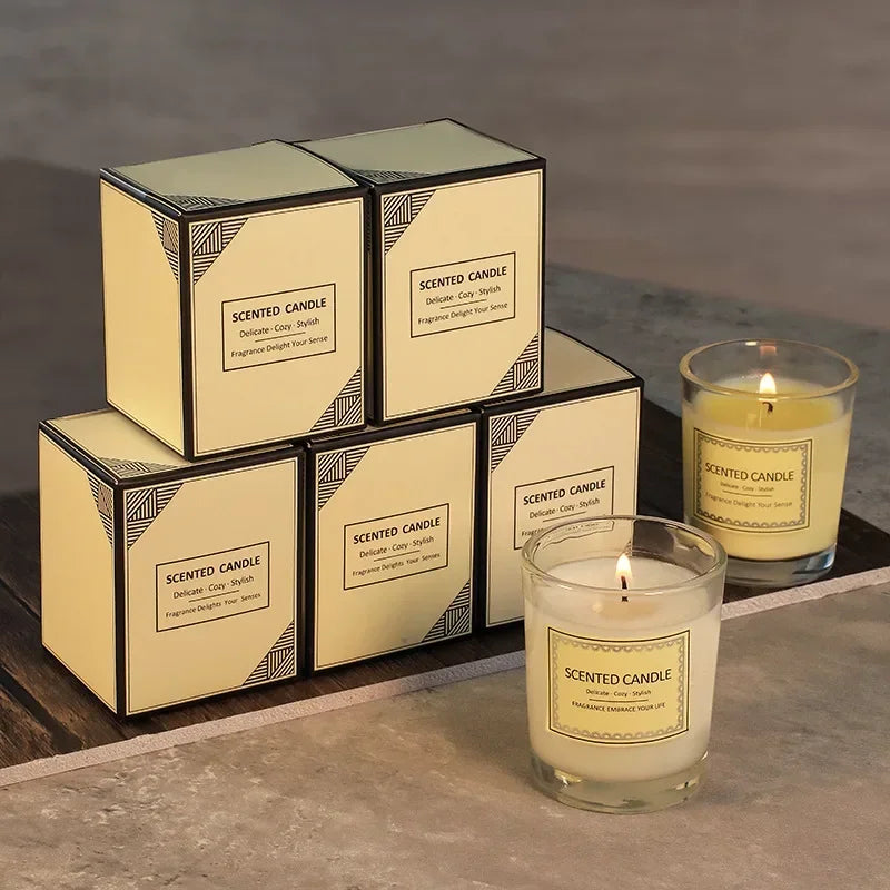 Bougie Parfumée Vintage en Verre – Cire de Soja & Huiles Essentielles – Déco & Relaxation