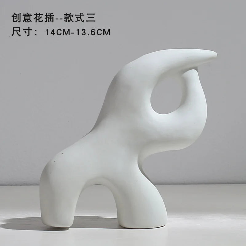 Vase en céramique moderne – Style nordique pour fleurs séchées et décoration de maison