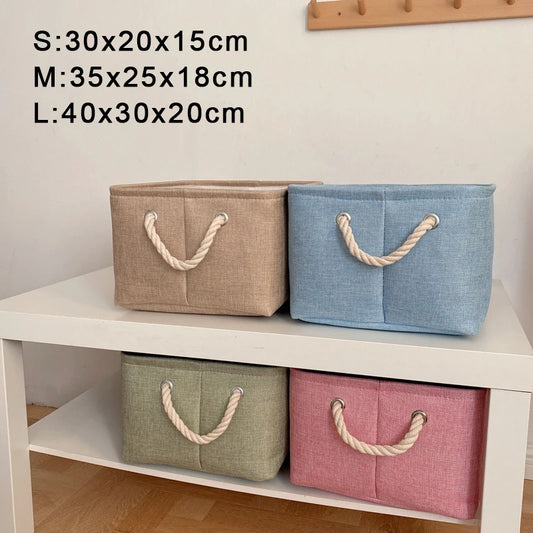 Panier de Rangement Pliable en Lin – Organisateur Maison & Dressing