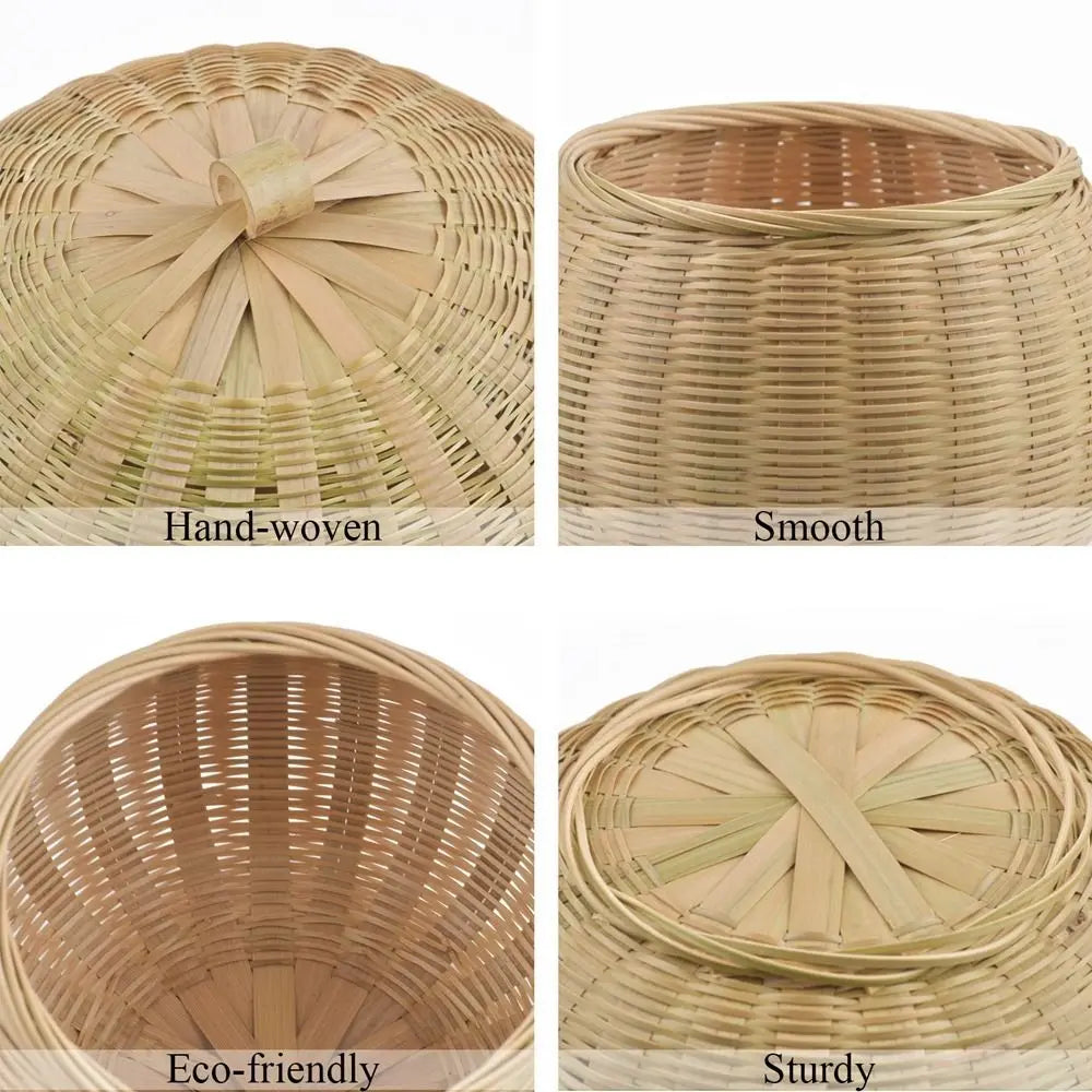 Lot de Boîtes Rondes en Rotin avec Couvercle – Rangement & Décoration Naturelle