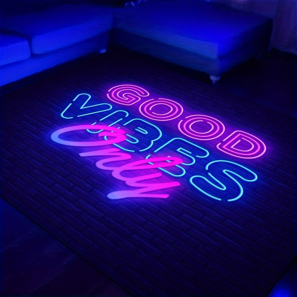 Tapis Doux Antidérapant – Design "Good Vibes Only" | Déco Cozy pour Salon & Chambre