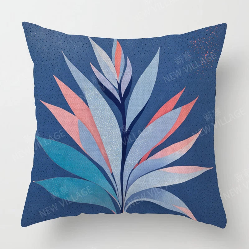 Housse de Coussin Papillon Vert & Fleur Blanche – Style Frais Déco Chambre & Salon