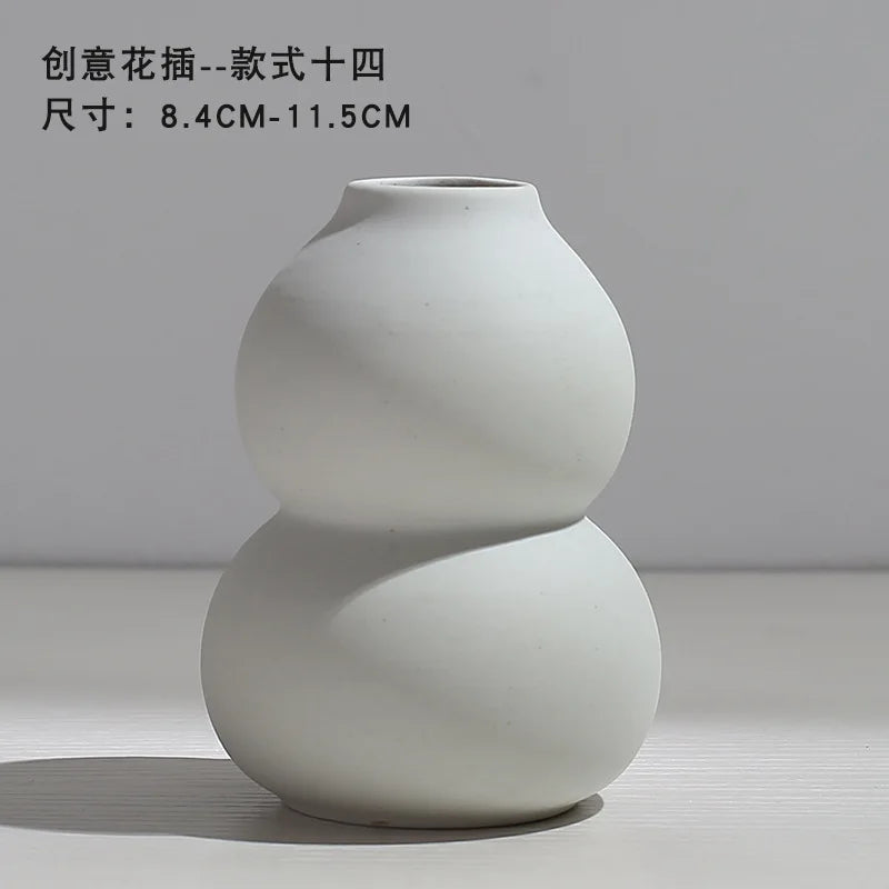 Vase en céramique moderne – Style nordique pour fleurs séchées et décoration de maison