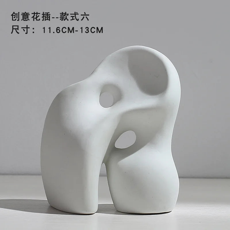 Vase en céramique moderne – Style nordique pour fleurs séchées et décoration de maison