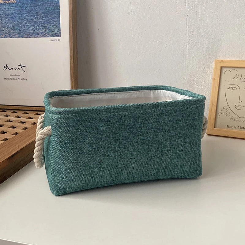 Panier de Rangement Pliable en Lin – Organisateur Maison & Dressing