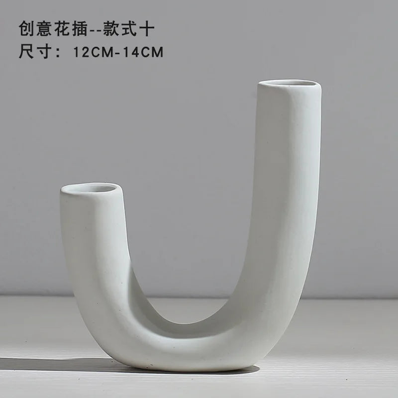 Vase en céramique moderne – Style nordique pour fleurs séchées et décoration de maison