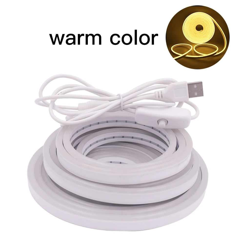 Bande LED Néon USB Étanche – Multicolore, Flexible, 5V, 120 LED/m