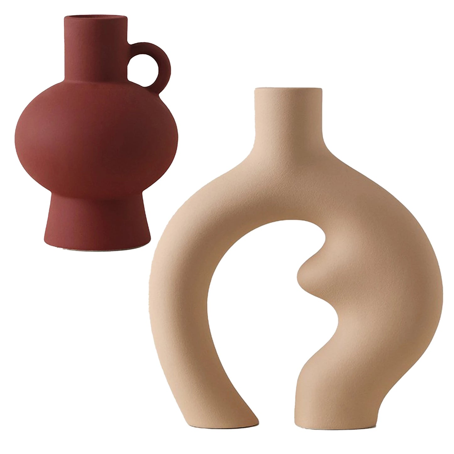 Vase Décoratif en Céramique Mate – Style Classique pour Fleurs Séchées & Pampas