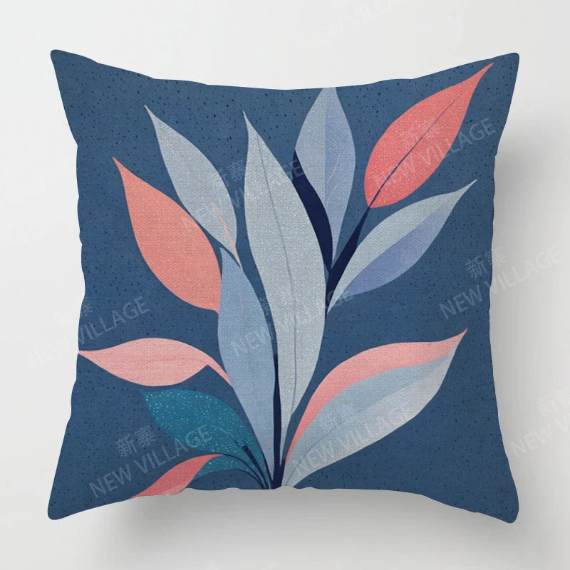 Housse de Coussin Papillon Vert & Fleur Blanche – Style Frais Déco Chambre & Salon