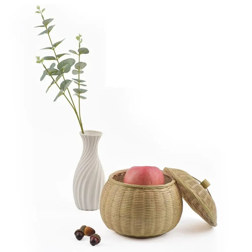 Lot de Boîtes Rondes en Rotin avec Couvercle – Rangement & Décoration Naturelle