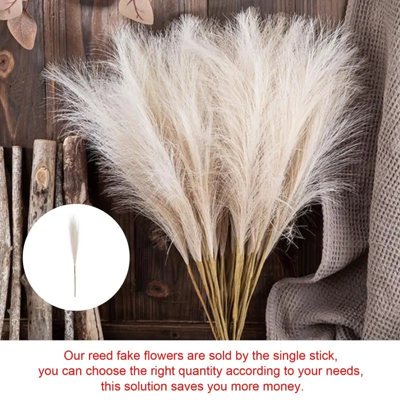 Herbe de Pampa Artificielle Beige – Bouquet Fluffy Décoratif pour Vase ou Intérieur
