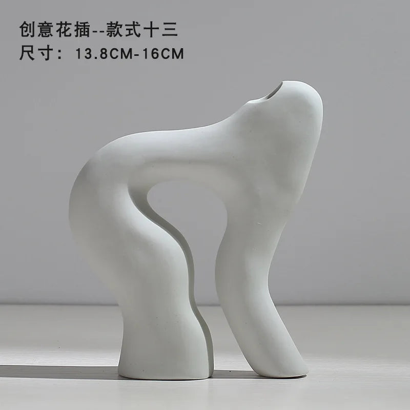 Vase en céramique moderne – Style nordique pour fleurs séchées et décoration de maison