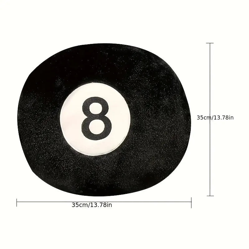 Coussin Peluche Balle de Billard Noire 8 – Déco Fun & Confort pour Sofa et Chambre