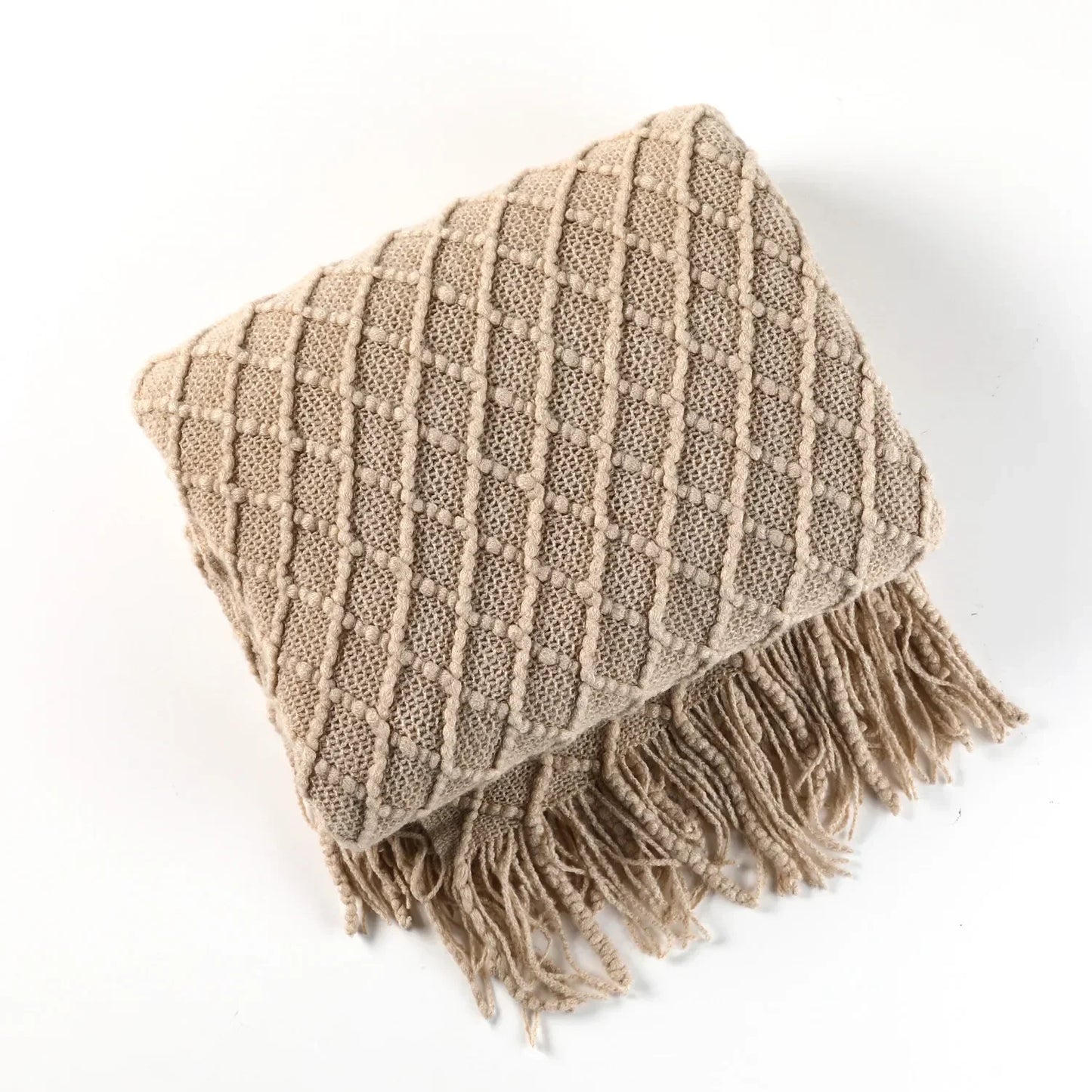 Couverture Tricotée Unie – Plaid Doux et Lavable en Machine