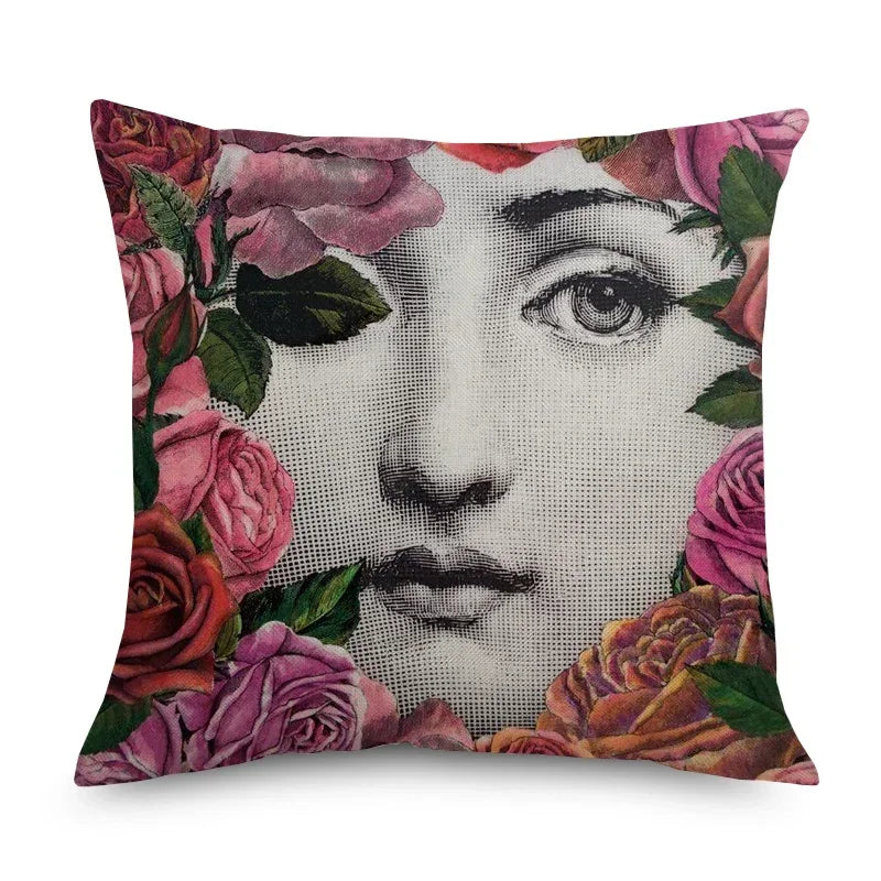 Housse de Coussin Papillon Vert & Fleur Blanche – Style Frais Déco Chambre & Salon