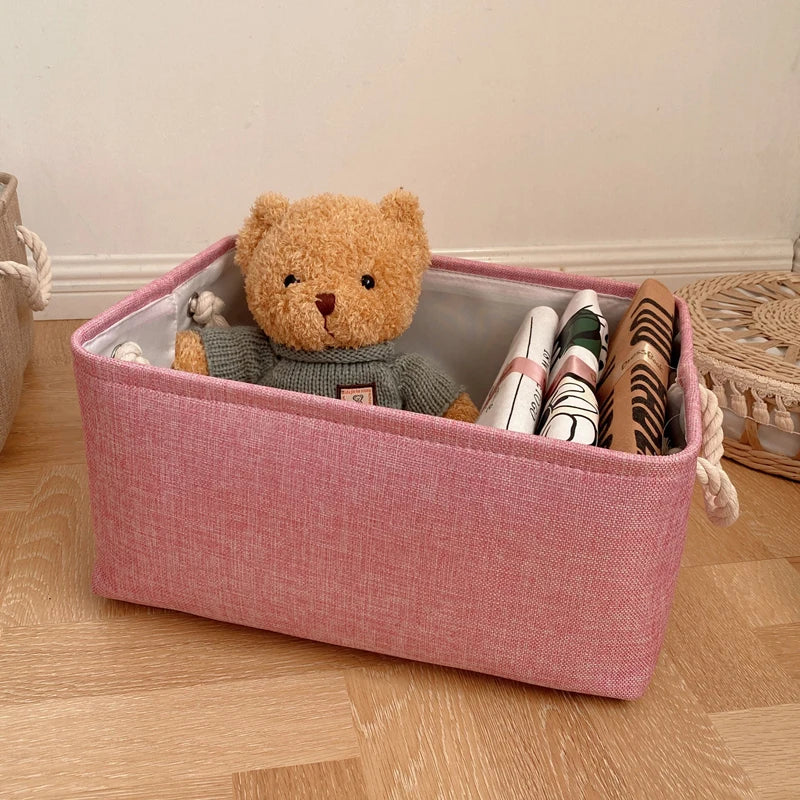 Panier de Rangement Pliable en Lin – Organisateur Maison & Dressing