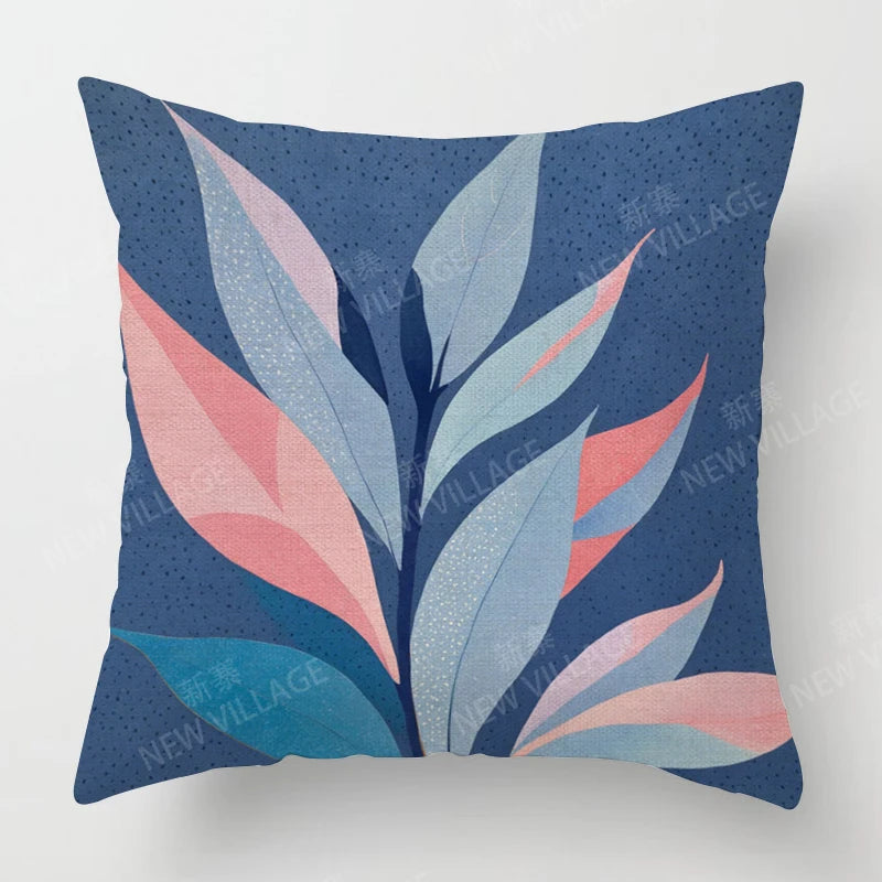 Housse de Coussin Papillon Vert & Fleur Blanche – Style Frais Déco Chambre & Salon