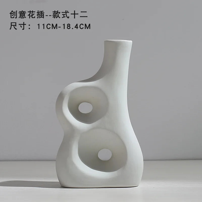 Vase en céramique moderne – Style nordique pour fleurs séchées et décoration de maison