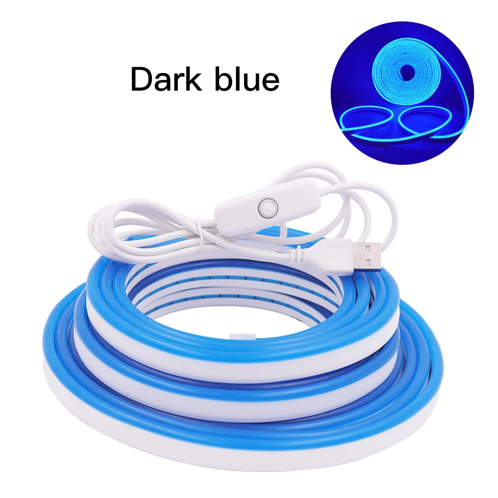 Bande LED Néon USB Étanche – Multicolore, Flexible, 5V, 120 LED/m