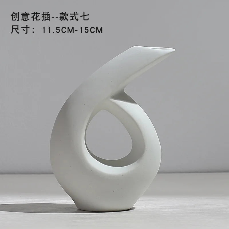 Vase en céramique moderne – Style nordique pour fleurs séchées et décoration de maison