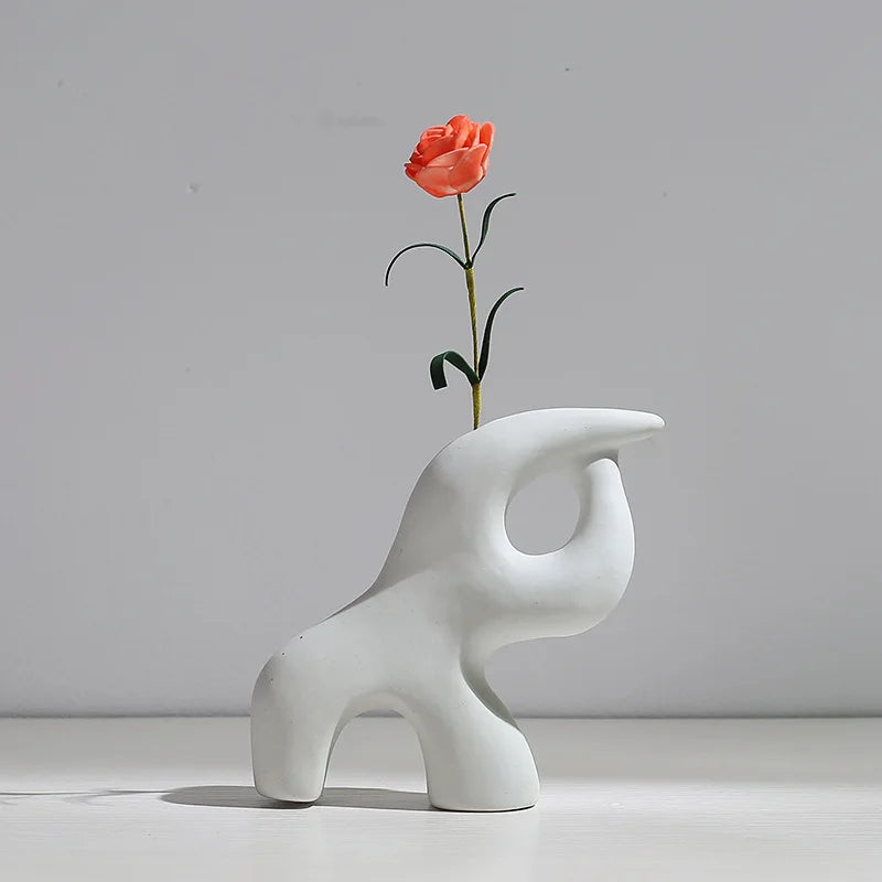 Vase en céramique moderne – Style nordique pour fleurs séchées et décoration de maison