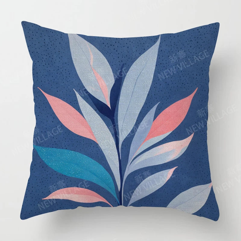 Housse de Coussin Papillon Vert & Fleur Blanche – Style Frais Déco Chambre & Salon