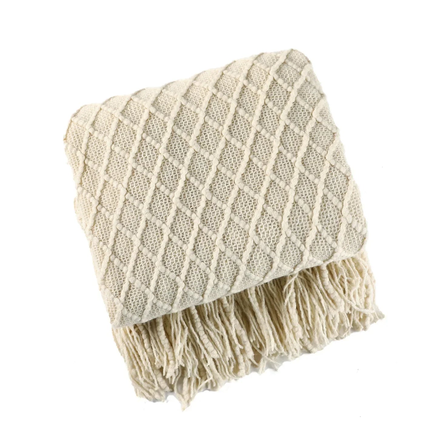 Couverture Tricotée Unie – Plaid Doux et Lavable en Machine